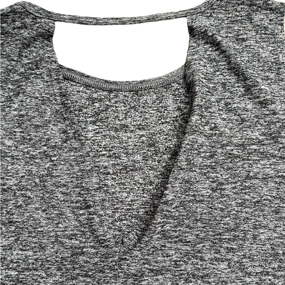 BEYOND YOGA Tank Top Dark Gray. Barre Logo on Front White Text. Open Back. Small - Picture 3 of 7